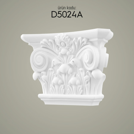 Poliüretan Pilaster Sütun Başlık D5024A: İç ve Dış Cephe için Dekoratif Sütun ve Başlık Modelleri ve Tasarım Fikirleri