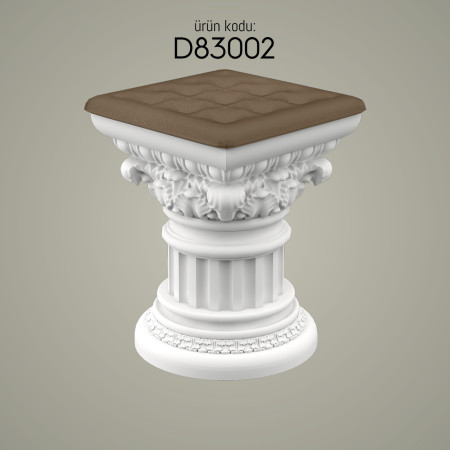 Poliüretan Sehpa Sütun D83002: Dor İyon ve Korint Sütunlar ile Başlıkları - Dekoratif Modelleri ve Tasarım Örnekleri
