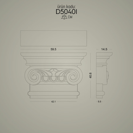 Poliüretan Pilaster Sütun İyon Başlık - İç ve Dış Cephe için Dekoratif Sütun ve Başlık Modelleri, Tasarım ve İmalat