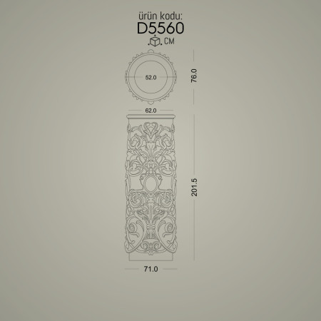 Poliüretan Desenli Sütun Ayağı D5560: Villa ve Giriş Kapısı Sütun Modelleri, Dekoratif Sütunlar - Üretici Tasarım ve Dekorasyon Çeşitleri