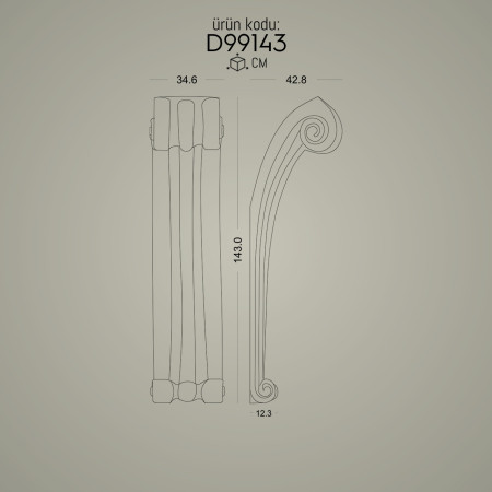 Poliüretan Payanda D99143: Dekoratif Motifli Duvar Payandaları - Alçı Payanda Muadili Modelleri ve Üretici Tasarım Çeşitleri