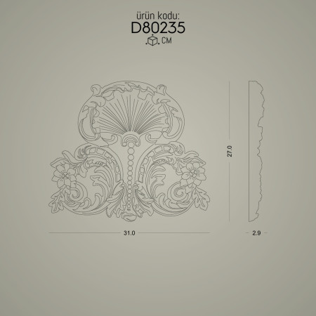 Poliüretan Süslemeler D80235: Dekoratif Desenli Duvar Aksesuar ve Süsleme Modelleri - İmalattan Üretici Tasarım Çeşitleri