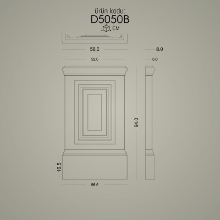 D5050B Söve Sütun Poliüretan pilaster sütunlar Dekoratif Dor İyon Korint Sütun ve Başlığı