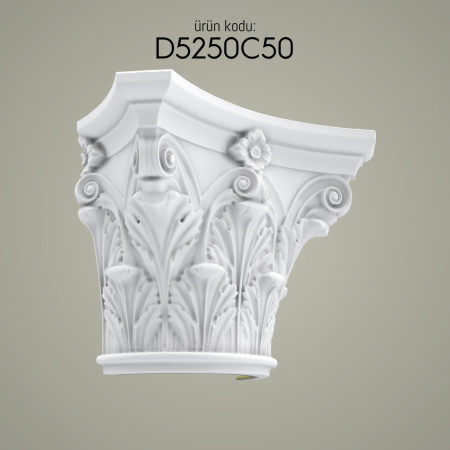 D5250C50 Söve Sütun Poliüretan sütun başlık Dekoratif Dor İyon Korint Sütun ve Başlığı