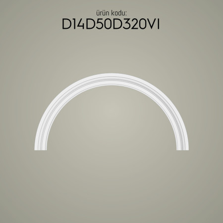 D14D50D320VI Poliüretan Dekorasyon Prekast Dış Cephe Dekoratif pencere kenarı Kemer Kavis Yuvarlak Arc Söve