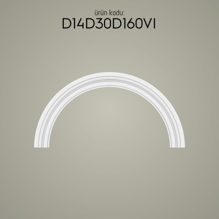 D14D30D160VI Poliüretan Dekorasyon Dış Cephe Dekoratif Desenli pencere kenarı Kemer Kavis Yuvarlak Arc Söve