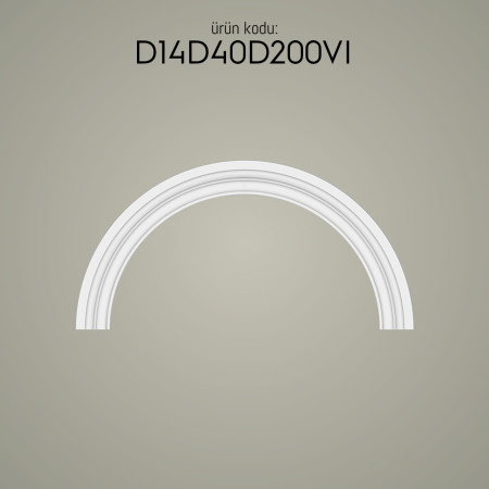 D14D40D200VI Poliüretan Prekast Cephe Kaplama Dekoratif pencere kenarı Kemer Kavis Yuvarlak Arc Söve imalatı