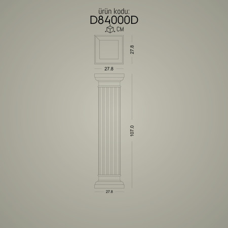 D84000D Poliüretan sert köpük Kısa Roman Sütun Sehpalar ahşap muadili Kısa Roman Sütun Sehpalar