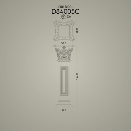 D84005C Villa ve giriş kapısı Kısa Roman Sütun Sehpa başlık fiyatları Dekoratif Sütunlar
