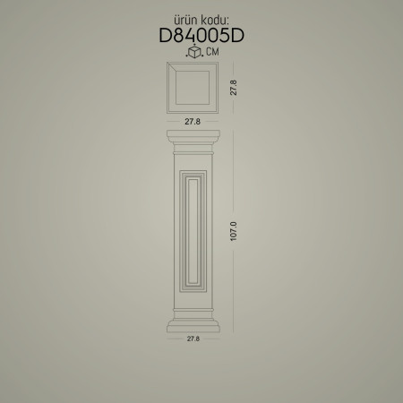 D84005D Poliüretan iç ve dış cephe Kısa Roman Sütun Sehpalar Sütun ve Başlığı dekorları