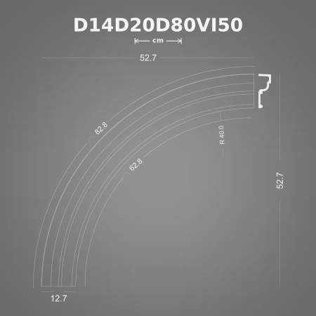 P14D20D80VI50 Poliüretan Yuvarlak Kavis Kemer Modelleri Poliüretan Kavisli Yuvarlak Kemer Modeli 53x53 cm