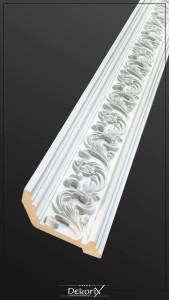 P81147 Poliüretan Desenli Kartonpiyer Modelleri Bitkisel Desenli Poliüretan Kartonpiyer Profili 156x2440 mm