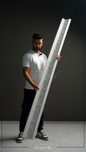 P81147 Poliüretan Desenli Kartonpiyer Modelleri Bitkisel Desenli Poliüretan Kartonpiyer Profili 156x2440 mm
