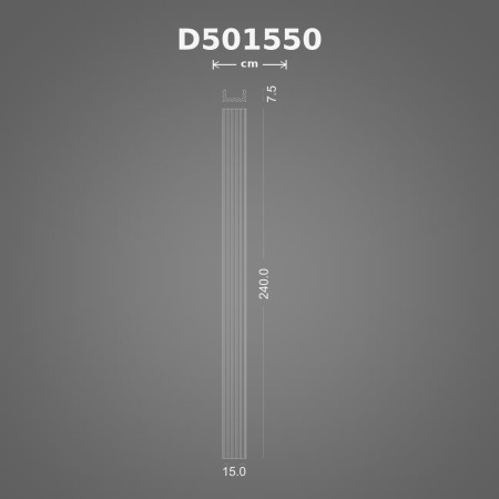 Poliüretan dekorasyon ürünü 8x15x240 cm Yivli Pilaster Sütun