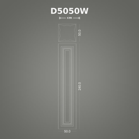 50x50x240 cm Poliüretan Dekorasyon Ürünü Pilaster Sütun