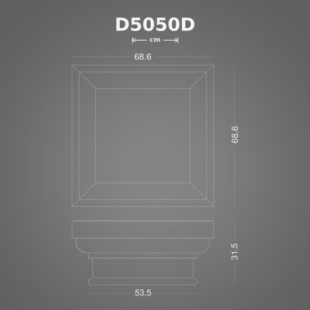 69x69x32 cm Poliüretan dekorasyon ürünü Pilaster Sütun Başlığı