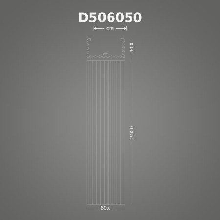 Poliüretan Yivli Pilaster Sütun Dekoratif 30x60x240 cm