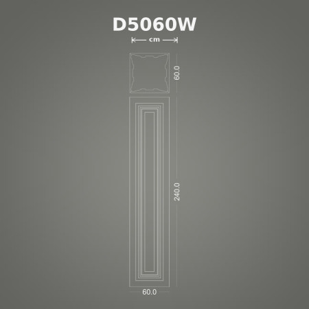 P5060W Poliüretan Pilaster Panel Sütun Modelleri 60x60x240 cm Poliüretan Pilaster Sütun Dekorasyonu