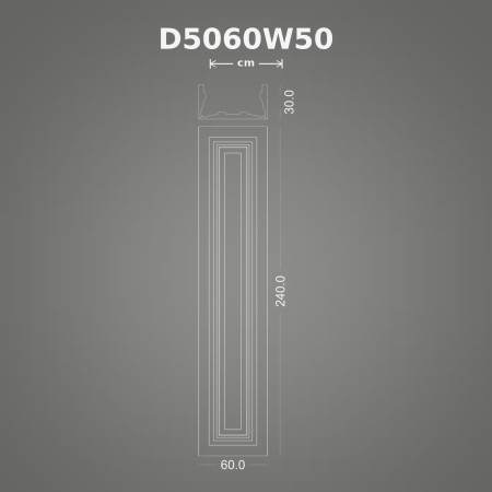 P5060W50 Poliüretan Pilaster Panel Sütun Modelleri 30x60x240 cm Poliüretan Pilaster Sütun Duvar Dekoru