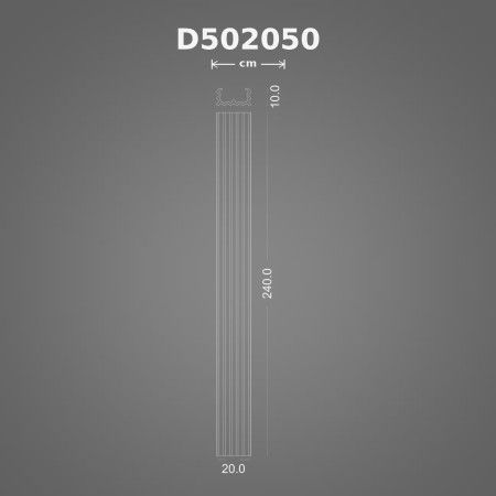 Poliüretan dekorasyon malzemesi Yivli Pilaster Sütun 10x20x240 cm