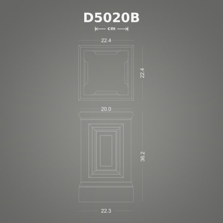 Poliüretan 22x22x36 cm Pilaster Sütun Alt Kaidesi