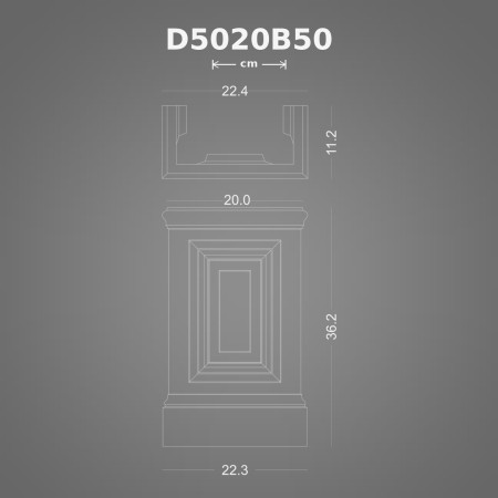 Poliüretan dekorasyon ürünü 11x22x36 cm Pilaster Kaide