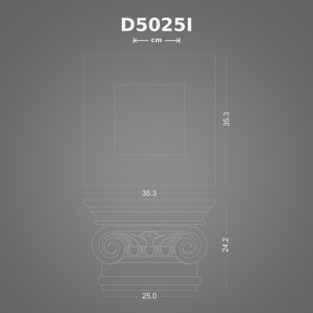 35x35x24 cm Poliüretan Bazlı Dekorasyon Ürünü Pilaster Başlık