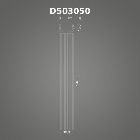 15x30x240 cm Yivli Pilaster Sütun Poliüretan Dekorasyon Ürünü