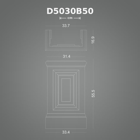 Poliüretan dekorasyon ürünü 17x34x56 cm Pilaster Alt Kaidesi