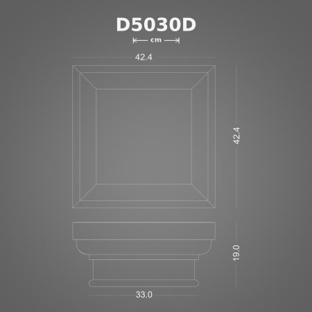 42x42x19 cm Poliüretan dekorasyon ürünü Pilaster Sütun