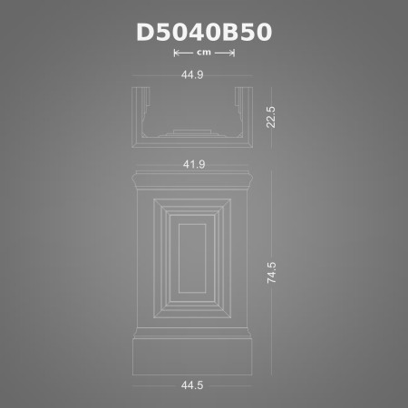 23x45x75 cm Poliüretan dekorasyon ürünü Pilaster Alt Kaide