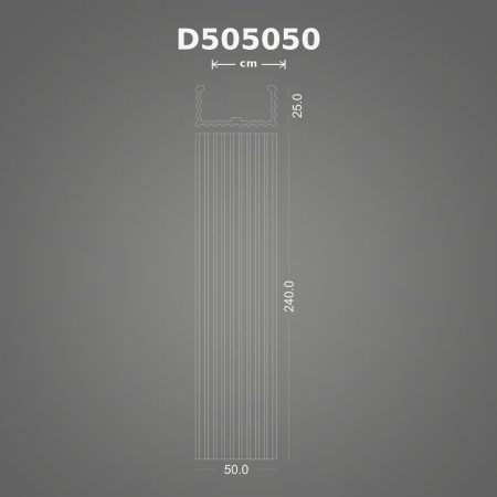 Poliüretan 25x50x240 cm Yivli Dekoratif Pilaster Sütun