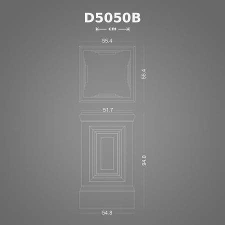 55x55x94 cm Poliüretan dekorasyon ürünü Pilaster Sütun Kaidesi