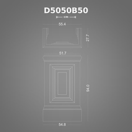 28x55x94 cm Poliüretan Pilaster Sütun Alt Kaidesi
