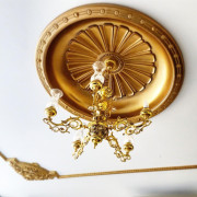 Altın Yaldızlı Poliüretan Kubbe Tavan Tasarımları - Klasik Villa Dekorasyon Fikirleri ve Örnekleri