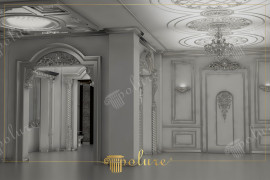 Traces of Timeless Elegance An Aesthetic Journey with Classic Interior Design This project invites you to an aesthetic journey with its classic interior design that bears the traces of timeless elegance. The atmosphere created in the interiors tells a fascinating story with a magnificent combination of classical details and elegance. Carefully selected furniture, patterns and handcrafted details add a characteristic touch to the spaces. Ceiling decorations with columns and carving workmanship Ornate details transform each space into a work of art. The color palette adds luxury and warmth to interior spaces with its warm and rich tones. This project aims to offer an unforgettable experience by bringing the aesthetic power of classical interior design to modern living spaces.