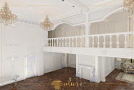 Traces of Timeless Elegance Be Captivated by the Magic of History with Classic Interior Design This project explores the fascinating world of classical interior design and offers spaces that keep the traces of history alive. The elegance of classical furniture, carving craftsmanship and carefully selected details add a unique elegance to the interiors. High ceilings, columns and ceiling decorations make each space feel like a palace. The color palette is warm and pastel tones. It offers a romantic atmosphere to spaces. This project aims to offer an unforgettable aesthetic experience by bringing the historical magic of classical interior design to modern living spaces.