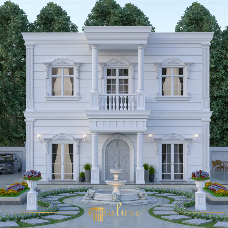 Neoklasik Villa Tasarımında Poliüretan Sütun Sütun Baslığı Söve ve Saçak Silmesi ile Estetik ve Zarafet