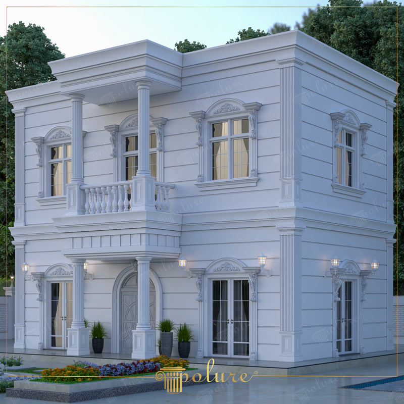 Neoklasik Villa Tasarımında Poliüretan Sütun Sütun Başlığı Söve ve Saçak Silmesi ile Estetik ve Zarafet