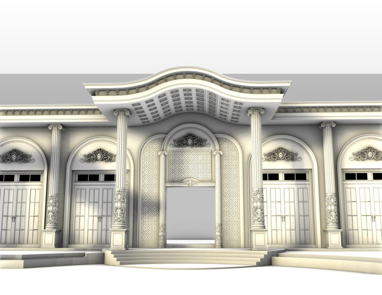 Tokat Gürme düğün salonu dıs cephe dekorasyonu Tokat Gürme Düğün Salonu projesinde salonun mimari tasarımını 3D olarak modelledik yüksek kaliteli render görsellerini hazırladık ve projede kullanılan tüm poliüretan dekoratif ürünleri kendi tesislerimizde ürettik Tasarım ve üretim sürecini uçtan uca yöneterek estetik dayanıklı ve özel ölçülere uygun çözümler sunduk