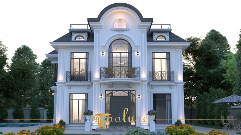 Modern Klasik Villa Dıs cephe tasarım modelleri villa katsilme saçak silme söveleri