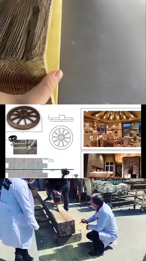 Kiriş numunesinin sarı iç yapısı ve dokulu yüzeyi görülüyor