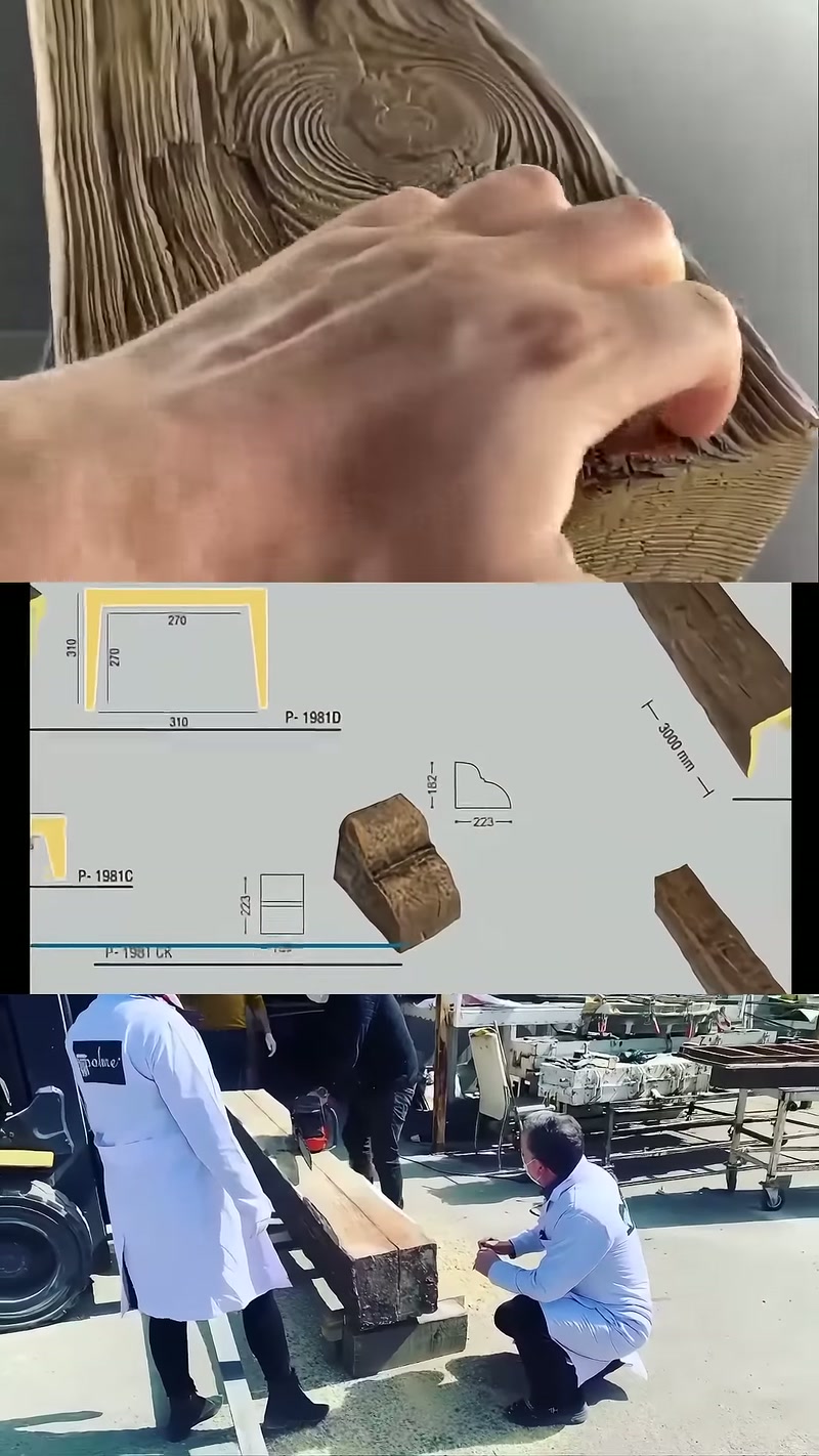 Rustik merteğin kenar dokusu elde kontrol edilerek tanıtılıyor