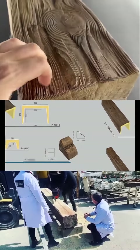 Kalın kiriş numunesinin lifli üst yüzeyi yakından sergileniyor