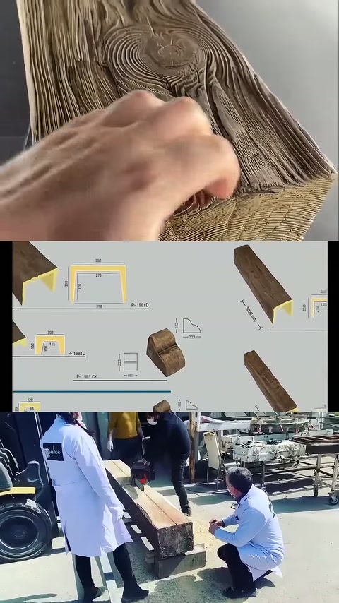 Budaklı kiriş yüzeyindeki oyuklar el hareketleriyle belirginleştiriliyor