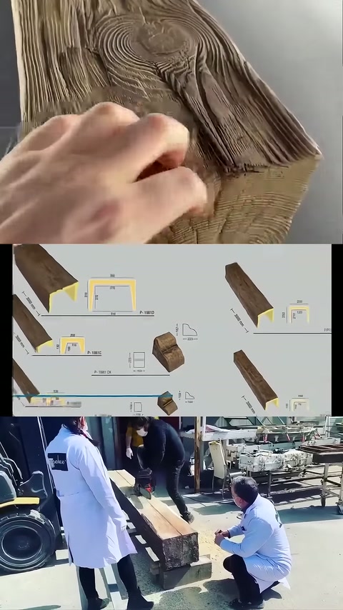 Dekoratif kalasın pürüzlü damar yapısı parmaklarla kontrol ediliyor