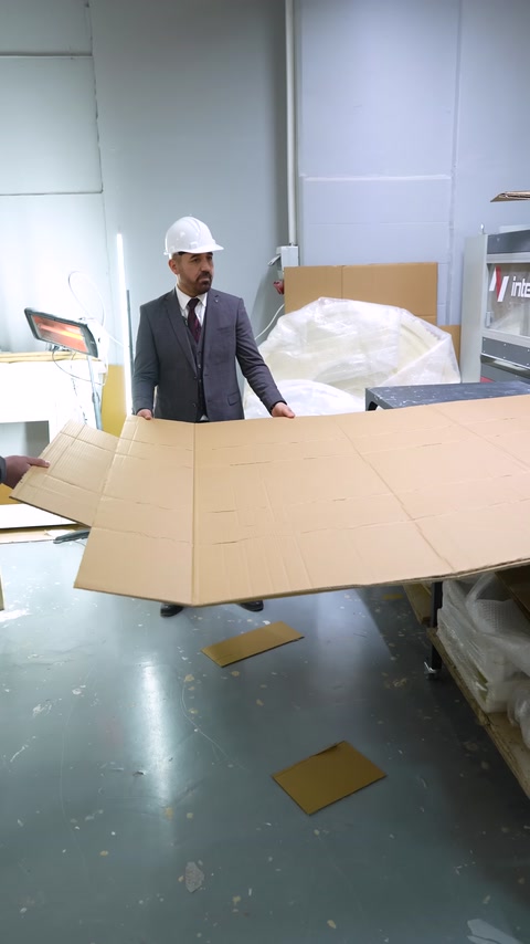 Uzun dekoratif ürün için karton paketleme kutusu hazırlanıyor