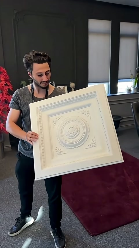 Sunucu paneli gövdesi önünde tutarak bütün tasarımı sergiliyor.