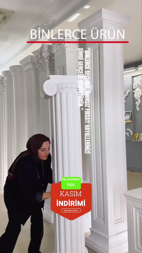 Yivli gövdeli klasik sütun ve bezemeli sütun başlığı