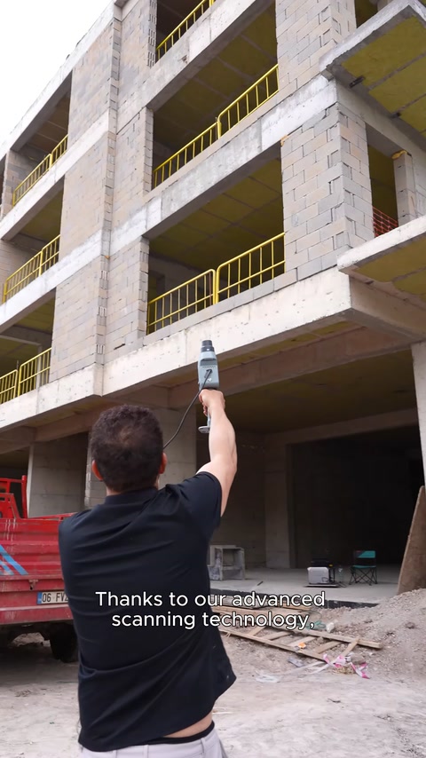Cephe ölçümleri el tipi 3D tarayıcıyla sahada gerçekleştiriliyor